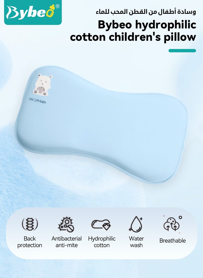 Bybeo Toddler Pillow for Sleeping, Kids Pillows with Ergonomic Spine-Protective Design, Toddler Head Support Pillow, for 2-6 Years Children Boys and Girls, Upgraded Hydrophilic Cotton - Image 2